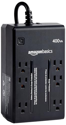 Amazon Basics UPS Battery Backup & Surge Protector 400VA/255W, 6