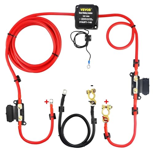 VEVOR Split Charge Relay Kit, 6mtr 12V, Automatic Dual Battery