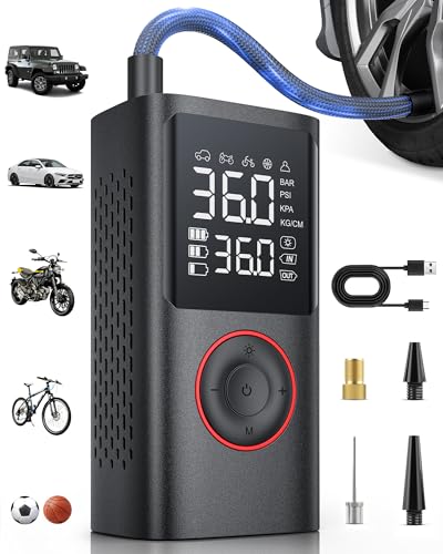 Powools Tire Inflator Portable Air Compressor, 150 PSI Cordless Bike