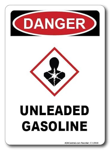 Danger Unleaded Gasoline Sign – High Visibility Safety Warning for