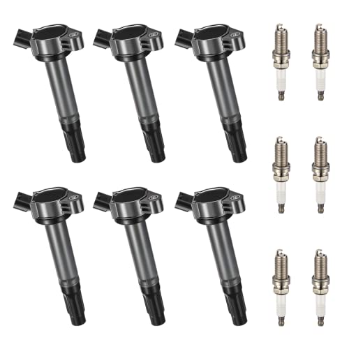 BDFHYK Ignition Coil Pack UF487 and Iridium Spark Plug 6619