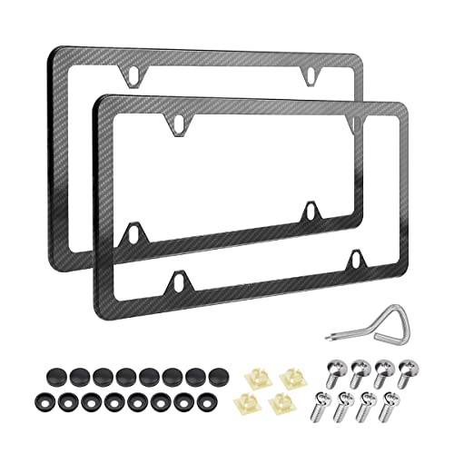 AICEL 2 Pcs Stainless Steel License Plate Frames, 4 Holes