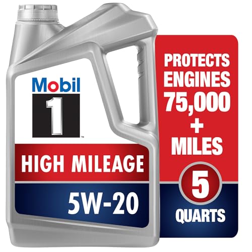 Mobil 1 High Mileage Full Synthetic Motor Oil 5W-20, 5