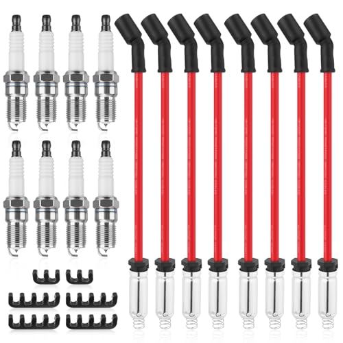 8Pcs 41-110 Iridium Spark Plugs & M8-48322 10.4mm Silicone Spark
