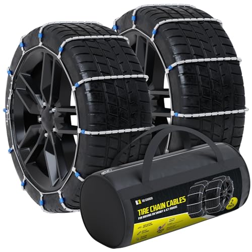 Tire Chain Cables For Snow & Ice, Fits Passenger Cars