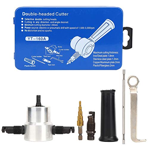 6Pcs Double Head Metal Sheet Nibbler Cutter, Drill Attachment Kit