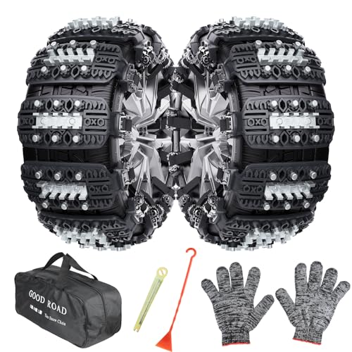 6 Pack Snow Chains for Car, TPU Tire Chains, Adjustable